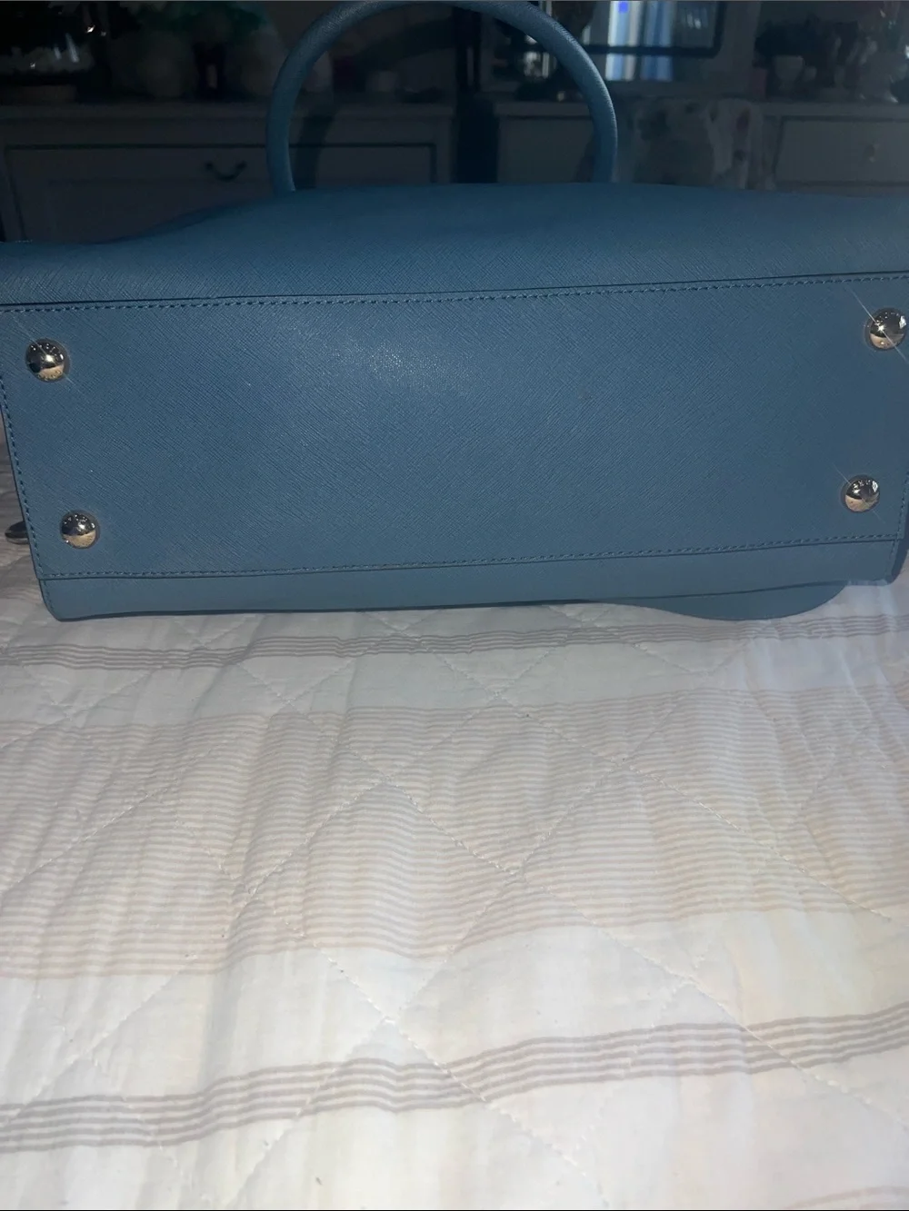 Michael Kors Blue Saffiano Leather Tote